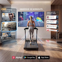 Deerrun All-New 2026 A1 Pro Move+ Smart Foldable Treadmill with 6% Incline & NFC | 350 Lbs, 10 Mph, Black