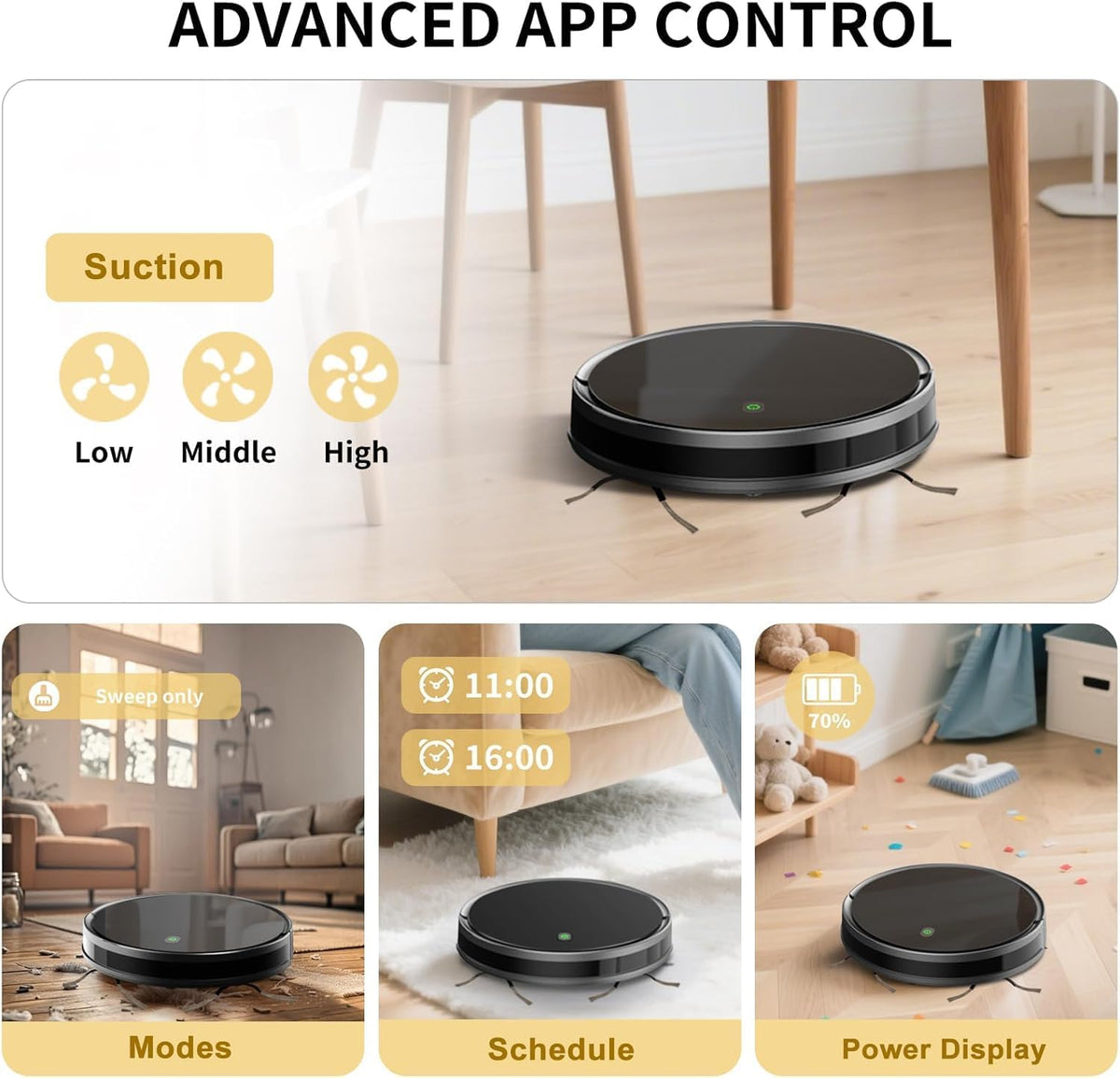 Robot Vacuum and Mop Combo, 2 in 1 Robotic Vacuum Cleaner