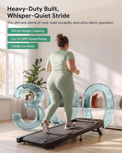 Smart Walking Pad with 12% Incline, Standing Desk Treadmill with 7-Layer Belt, 300Lbs Capacity, Quiet Operation, Workout APP with Track Insights, Remote Control for Home Office