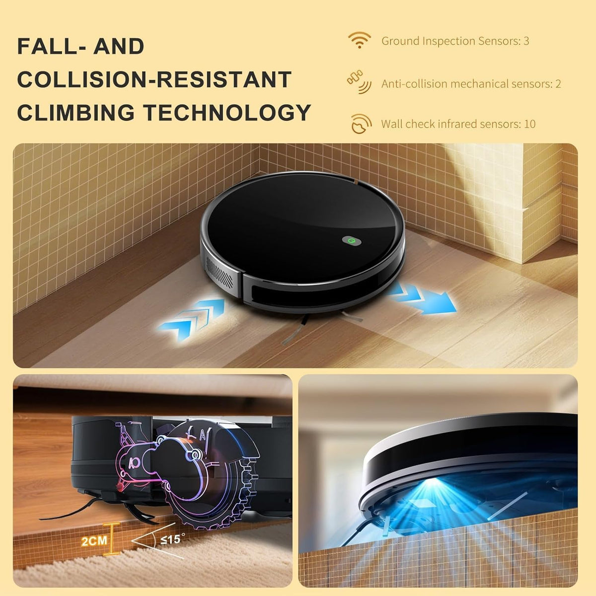 Robot Vacuum and Mop Combo, 2 in 1 Robotic Vacuum Cleaner