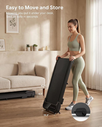 Smart Walking Pad with 12% Incline, Standing Desk Treadmill with 7-Layer Belt, 300Lbs Capacity, Quiet Operation, Workout APP with Track Insights, Remote Control for Home Office