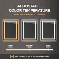 Royalty LED Bathroom Mirror - Backlit & Front Lighted Bathroom Vanity Mirror - anti Fog (48'' X 36'')