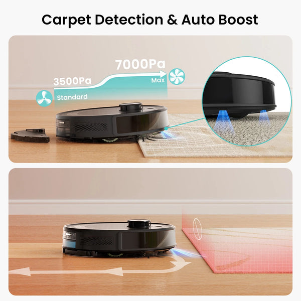 M2 plus Lidar Navigation Robot Vacuum and Mop, 7000Pa Suction, Multi-Floor Mapping, Self-Emptying and Filling, Robot Vacuum for Floors Pet Hair