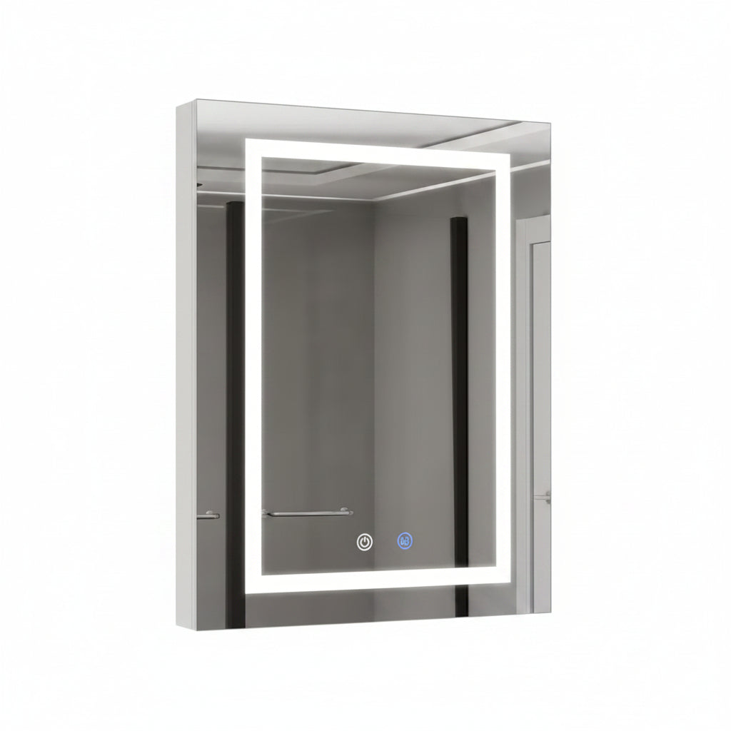 Medicine Cabinet with Mirror Designed for Modern Bathrooms, LED Lighting, Defogging, USB Ports, 24x30 Inch