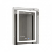 Medicine Cabinet with Mirror Designed for Modern Bathrooms, LED Lighting, Defogging, USB Ports, 24x30 Inch