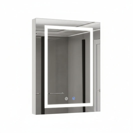 Medicine Cabinet with Mirror Designed for Modern Bathrooms, LED Lighting, Defogging, USB Ports, 24x30 Inch