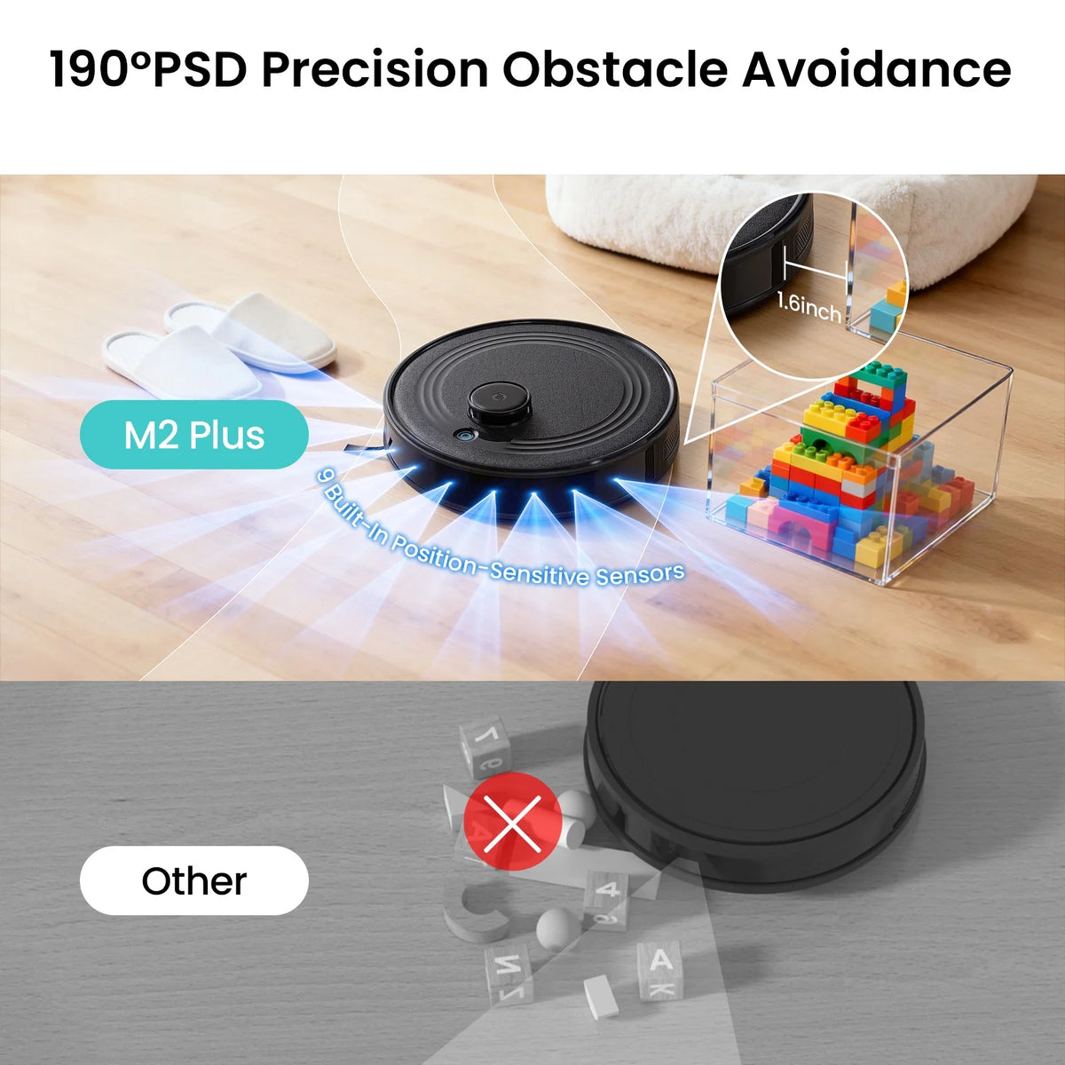 M2 plus Lidar Navigation Robot Vacuum and Mop, 7000Pa Suction, Multi-Floor Mapping, Self-Emptying and Filling, Robot Vacuum for Floors Pet Hair
