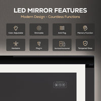 Royalty LED Bathroom Mirror - Backlit & Front Lighted Bathroom Vanity Mirror - anti Fog (48'' X 36'')