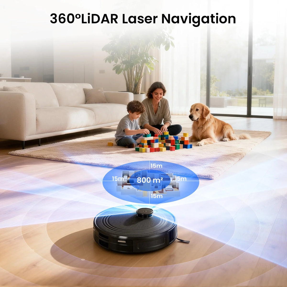 M2 plus Lidar Navigation Robot Vacuum and Mop, 7000Pa Suction, Multi-Floor Mapping, Self-Emptying and Filling, Robot Vacuum for Floors Pet Hair