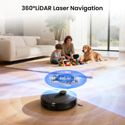 M2 plus Lidar Navigation Robot Vacuum and Mop, 7000Pa Suction, Multi-Floor Mapping, Self-Emptying and Filling, Robot Vacuum for Floors Pet Hair