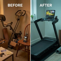 Home Treadmill Built for Connected Workouts, 16" HD Touchscreen, 0-12 MPH Speed, SelectFlex Cushioning — Before & After
