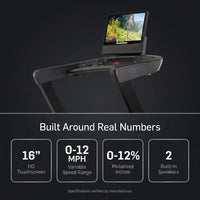 Home Treadmill Built for Connected Workouts, 16" HD Touchscreen, 0-12 MPH Speed, SelectFlex Cushioning — Results & Stats